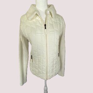 Creazioni Effect Jacket/Sweater Long Sleeve Zip Up White Size Medium